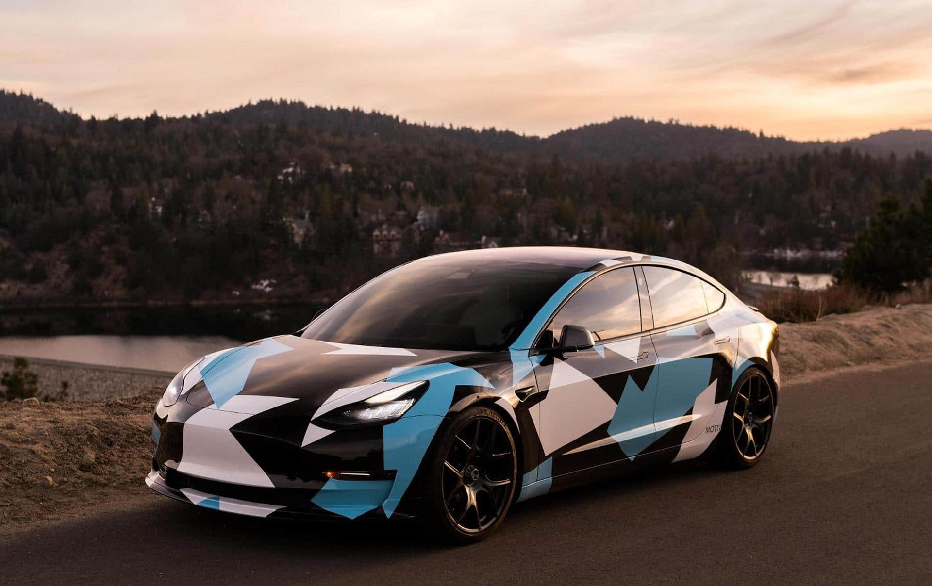 Cover Image for Tesla Model 3 in buntem Camouflage – Unauffällig ist anders