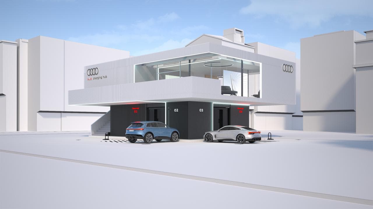 Cover Image for Audi-Lade-Lounge: Unten Strom – oben Kaffee