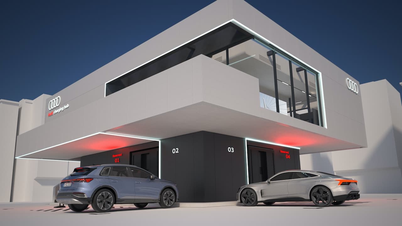 Cover Image for Audi und die Nürnberger Messe starten Bauarbeiten für weltweit ersten „Audi charging hub“