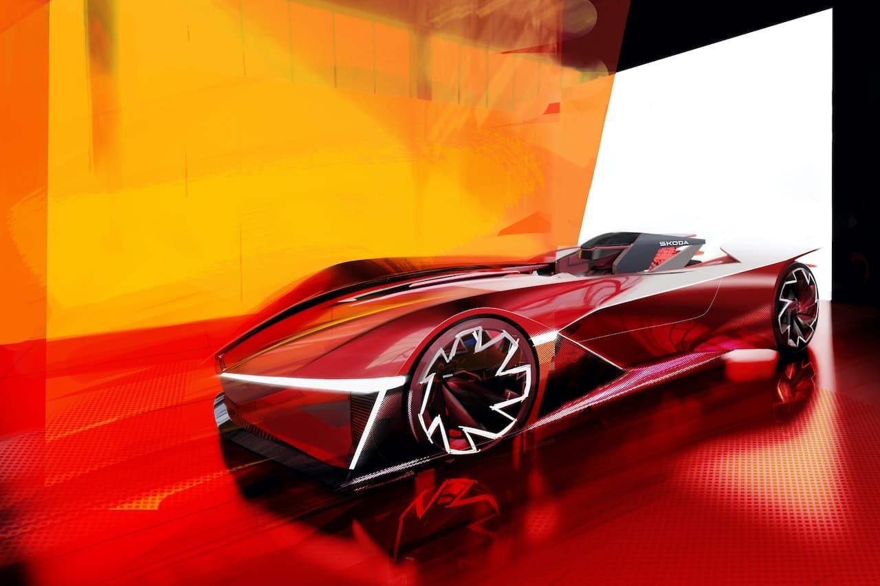 Cover Image for Skoda Vision GT: digitales Designmodell eines elektrischen Rennwagens
