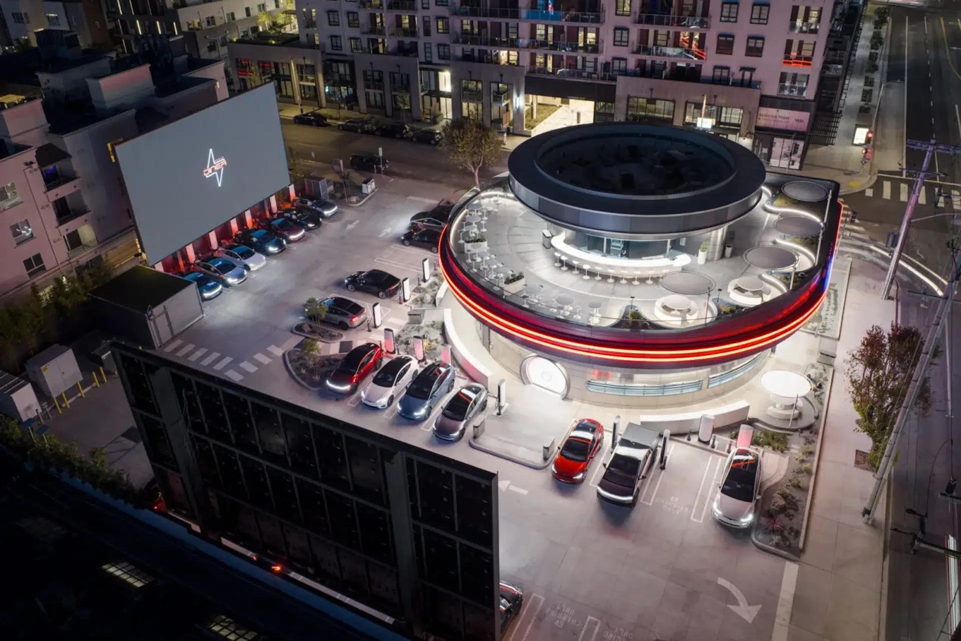 Cover Image for Essen, gucken, laden: Tesla eröffnet sein erstes Diner