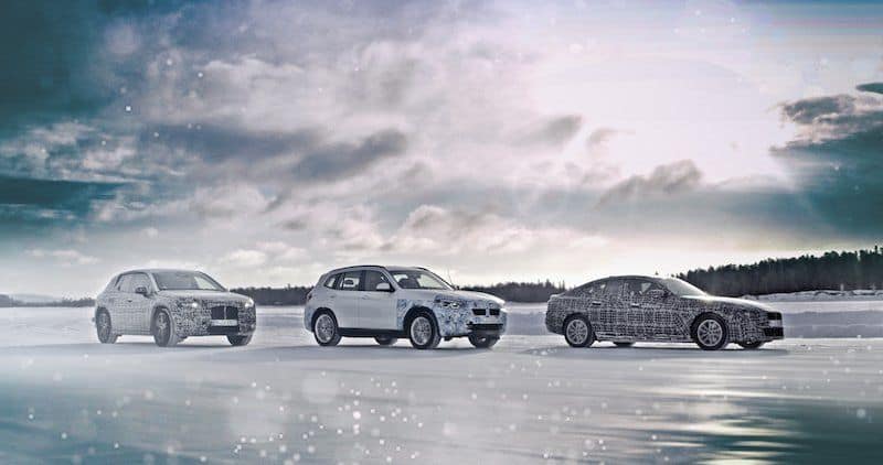 Cover Image for Kommende Elektroautos BMW iX3, i4 und iNEXT beim Kältetest am Polarkreis