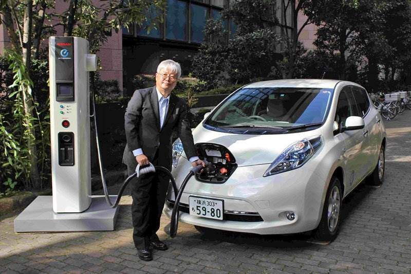 nissan leaf schnell-ladestation
