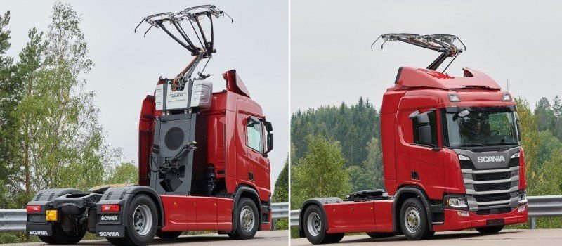 Scania Hybrid-LKW für Oberleitungsautobahn