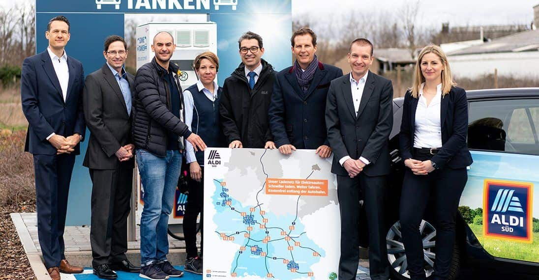Alle ALDI SÜD Elektrotankstellen in Baden-Württemberg in Betrieb