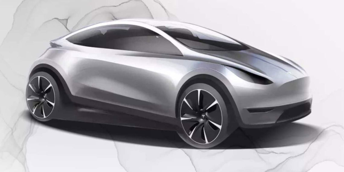 Tesla Konzeptzeichnung zeigt kompaktes E-Autos, kleiner als Model 3