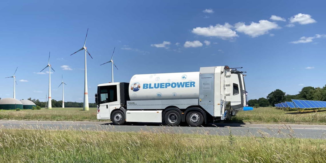 Faun Wasserstoff Müllfahrzeug Bluepower
