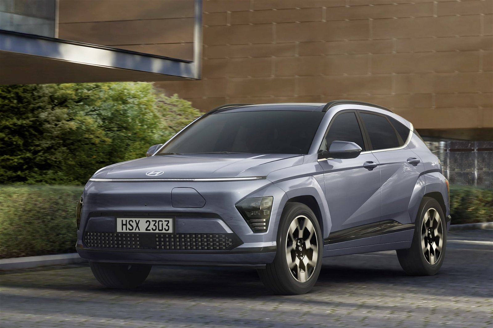 The front of the Hyundai Kona Electric Car