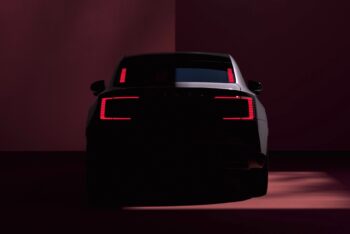 Rückansicht des neuen Elektroautos Volvo ES90
