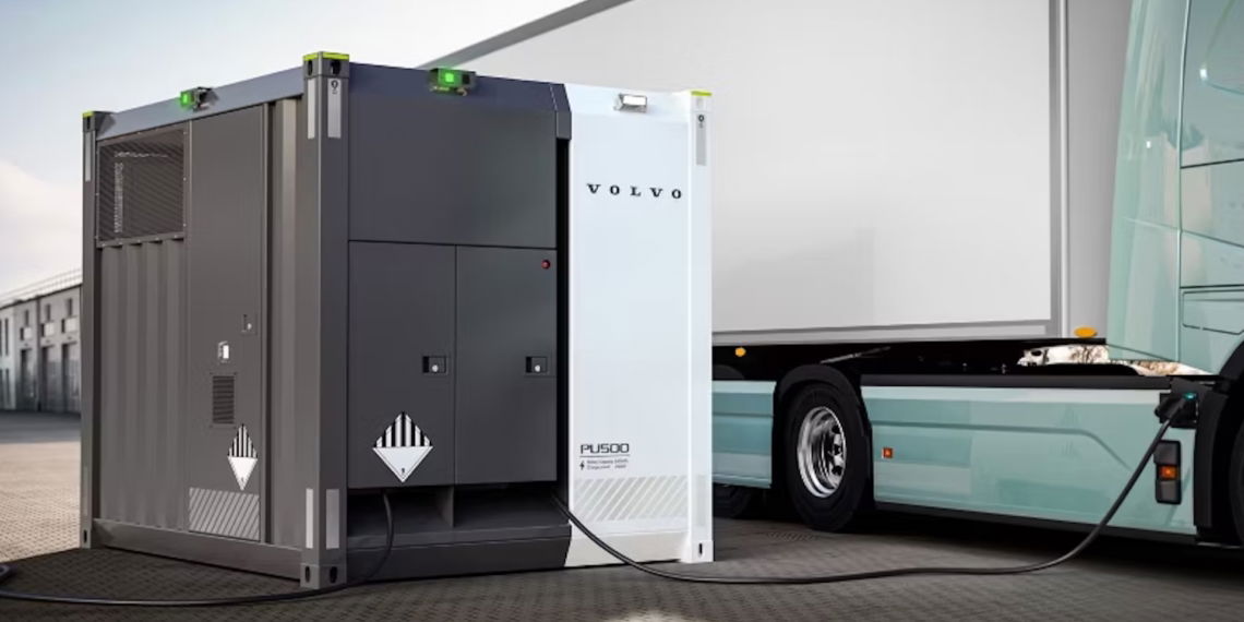 Volvo-Batteriespeicher-Ladestation