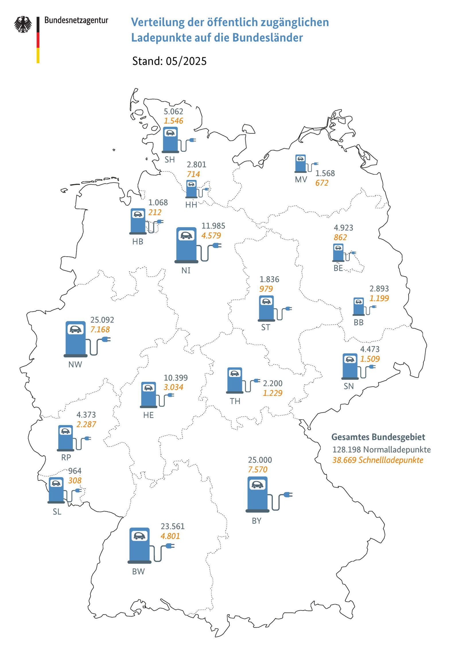 Deutschlandkarte-Ladeinfrastruktur